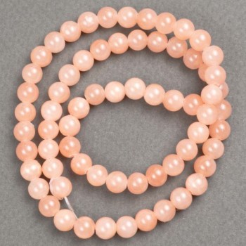 Korálky na niti selenit (umělý akryl) hladká kulička 6 mm +-, délka 40 cm+