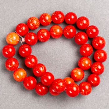 Korálky Coral (akryl) na vlascu – hladké kuličky, průměr 12,5 mm, délka cca 40 cm