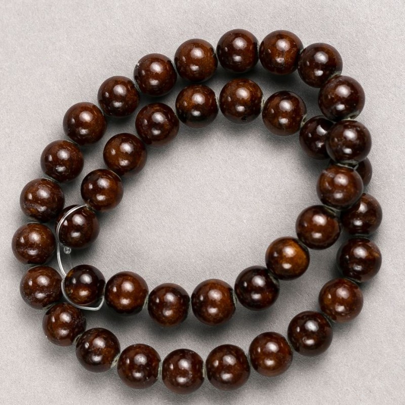 Korálky tygří oko (umělý akryl) na vlascu, hladká kulička, průměr 10,5 mm ±, délka 41 cm ±