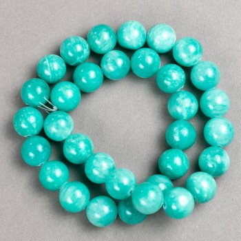 Korálky na niti Amazonit (syntetický akryl) hladká kulička, průměr 12,5 mm, délka 40 cm