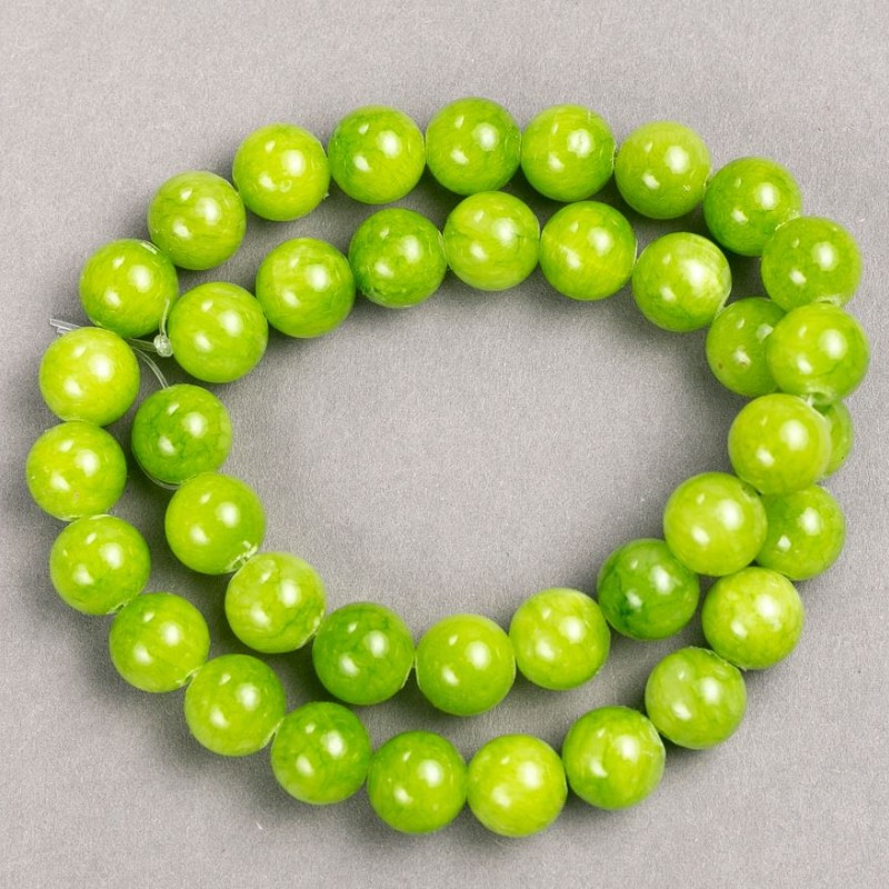 Korálky onyx (umělý akryl) na niti, hladká kulička, průměr 10,5 mm, délka 40 cm