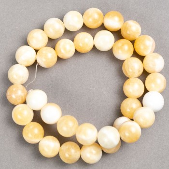 Korálky na niti Perleť (umělý akryl), hladká kulička, průměr 12,5 mm, délka 39 cm+