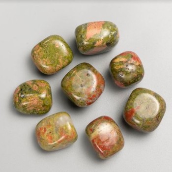 Suvenírový přírodní kámen heliotrop unakit – leštění 21×17 mm (+-), balení 100 g