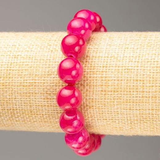 Náramek na gumičce s imitací turmalínu (umělý akryl), průměr 12,5 mm, délka 18 cm