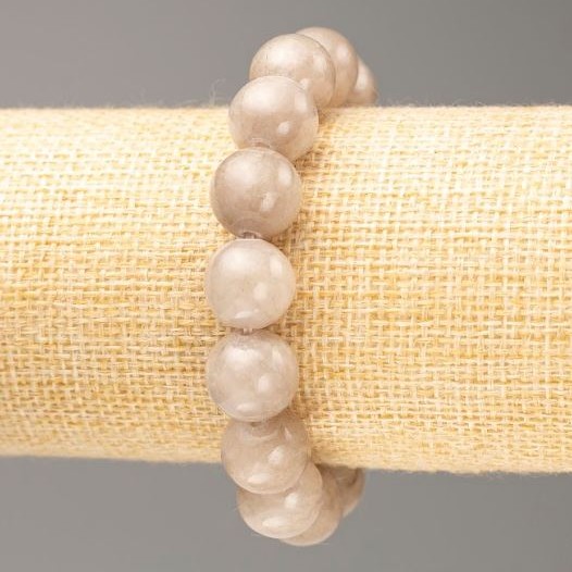 Náramek na gumičce tonovaný kvarc (umělý akryl) šedé hladké kuličky, průměr 12,5 mm, délka 18 cm