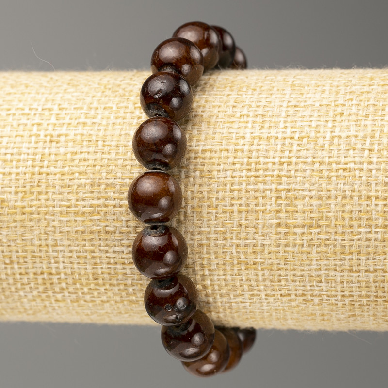 Náramek na gumičce s tygřím okem (umělé akrylové) hladká kulička, průměr 10 mm, délka 18 cm
