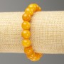 Náramek na gumičce z umělého jantaru (umělý akryl), hladká kulička, průměr 10 mm, délka 18 cm ±