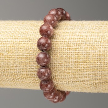 Náramek na gumičce Selenit (umělý akryl) hladká kulička, průměr 10 mm ±, délka 18 cm ±