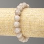 Náramek na gumičce z dýmového achátu (umělý akryl) – hladké korálky, průměr 10 mm, délka cca 18 cm