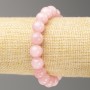 Náramek na gumičce z růžového křemene (umělý akryl), hladké korálky, průměr 10 mm, délka 18 cm