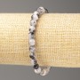 Náramek šedo-bílý oceánský nefrit (umělý akryl), průměr 6 mm +-, délka 18 cm +-, hladké korálky na gumičce