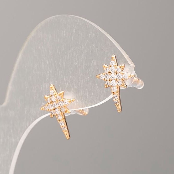 Náušnice Xuping pozlacené 18K se bílými štrasami, průměr 14×10 mm+