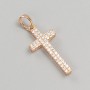 Přívěsek Xuping Kříž pozlacený s bílými krystaly, 18K, průměr 26×12 mm