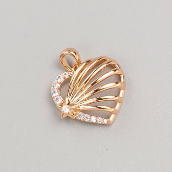 Přívěšek Xuping s 18K pozlacením ve tvaru srdce, s bílými krystaly, průměr 17×16 mm