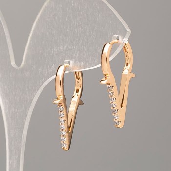 Náušnice Xuping pozlacené 18K se bílými kamínky, průměr 24×2 mm+