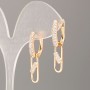 Náušnice Xuping pozlacené 18K se bílými štrasami (spodní část odnímatelná), průměr 3–6 mm, délka 4 cm+