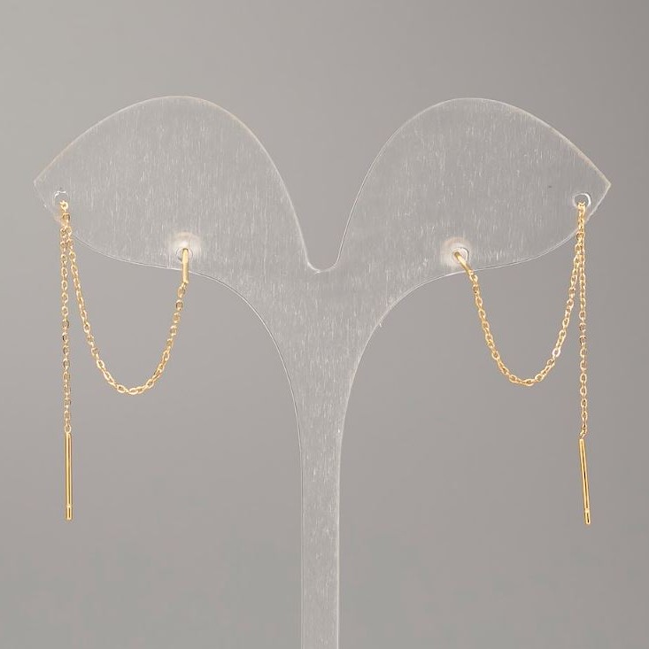 Náušnice peckové Xuping s pozlacením 18K, průměr 0,5 mm, délka 9 cm