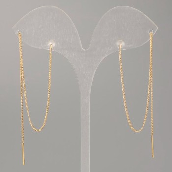 Náušnice peckové Xuping pozlacené 18K, průměr cca 0,5 mm, délka 17 cm