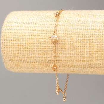 Náramek Xuping s pozlacením 18K, délka 17–20 cm, tloušťka cca 2 mm, se štrasami