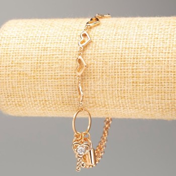 Náramek Xuping s pozlacením 18K, délka 19–22 cm, tloušťka 6 mm + -, tloušťka 4 mm +