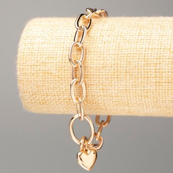 Náramek Xuping s pozlacením 18K «Srdce» délka 21 cm, tloušťka 8,5 mm+