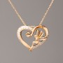 Řetízek Xuping s pozlacením a přívěskem ve tvaru srdce, průměr 17×15 mm ± ( bílé štrasové kamínky ), délka 45–50 cm ±, tloušťka 1 mm ±