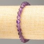 Náramek z přírodního ametystu, broušená kulička, průměr 6 mm ±, délka 18 cm ± na elastické gumičce