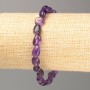 Náramek z přírodního ametystu, fasetovaný, na elastické šňůrce, obvod 18 cm, průměr 9×6 mm +