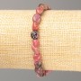 Náramek z přírodního rhodonitu – tromlované kameny o rozměrech 7×9–6×7 mm, délka 18 cm