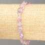 Náramek z přírodního ametystu, broušené oblázky, průměr 8×5 mm ±, délka 18 cm