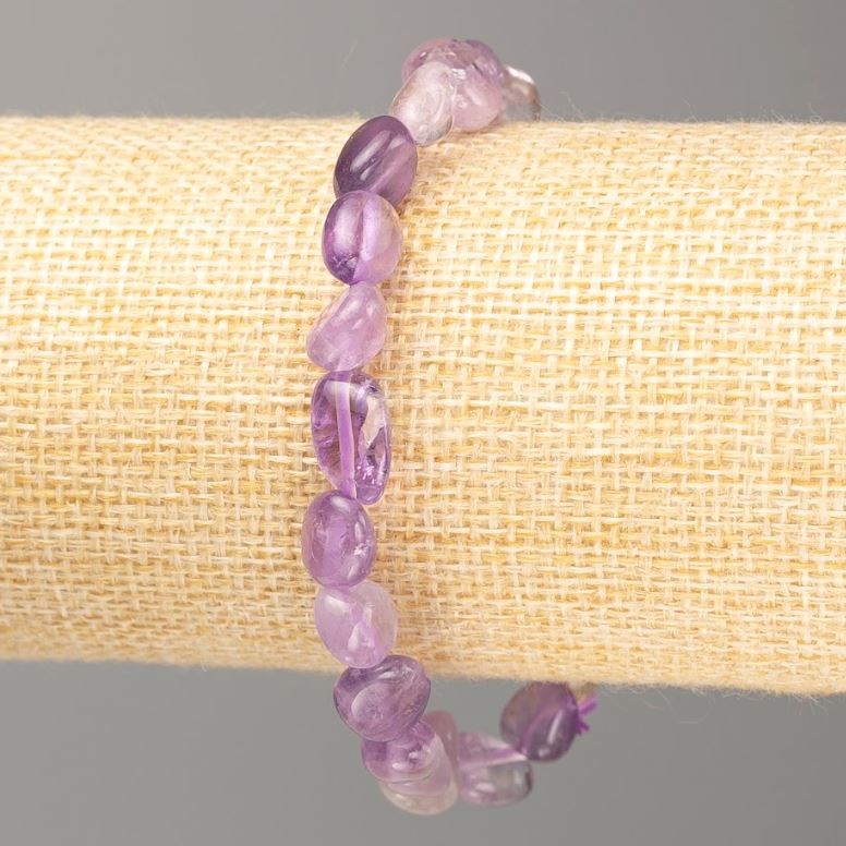 Náramek z přírodního ametystu, galetové korálky, průměr 11×8 mm, délka 18 cm