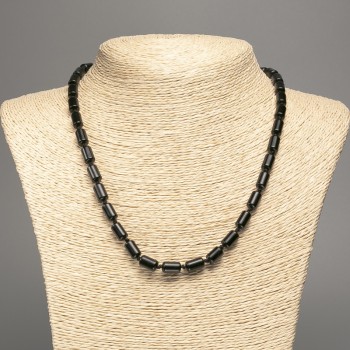 Náhrdelník z achátu (lisovaný) hladké válce, průměr 10×6 mm, délka 48 cm