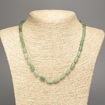 Náhrdelník z nefritu, přírodní kámen, hladké válcovité korálky, průměr 10×6 mm, délka 50 cm (±)