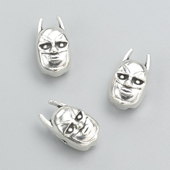 Korálka-vložka Batman, průměr 15×8×7 mm, balení 10 ks ±, barva kovu: stříbro