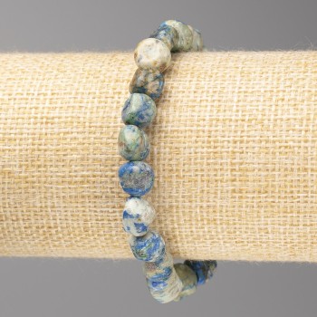 Náramek ze sodalitu, facettovaný, rozměr 10×10 mm ± na gumičce, délka 18 cm+