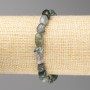 Náramek z mechového achátu, broušené korálky, průměr 8×10 mm ±, na elastické gumičce, délka 18 cm+