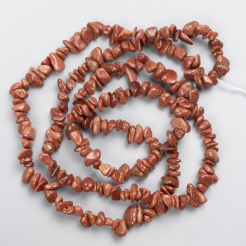 Korálky Aventurín Zlatý písek (syntetické), drobné na niti, průměr 8×3 mm, délka 80 cm