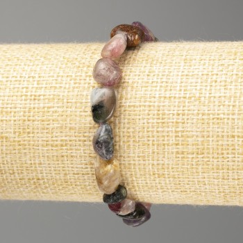 Náramek z přírodního turmalínu – facettované korálky, průměr 10×7 mm ±, délka 18 cm (elastický)