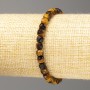 Náramek z tygřího oka, broušené kostky 5×5 mm, délka 18 cm (elastický)