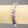 Náramek z lepidolitu (umělý akryl) hladké kuličky, průměr 8 mm ±, délka 18 cm (elastický)