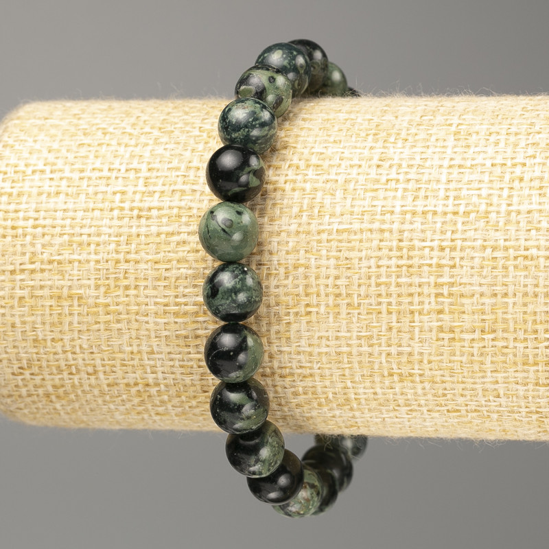 Náramek z oceánského jaspisu – hladké kuličky, průměr 9 mm (+/-), délka 18 cm (elastický)