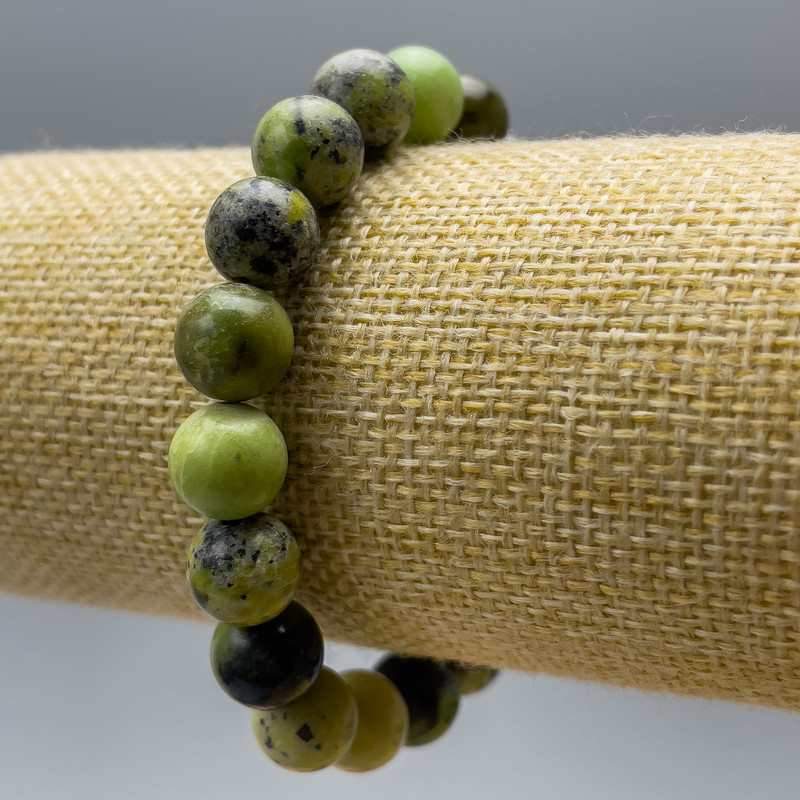 Náramek australský jadeit (umělý akryl) - hladká kulička, průměr 10,5 mm, délka 18 cm (elastický)