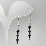 Náušnice z hematitu – kříže, rozměry prvků 4×21 mm, délka cca 43 mm