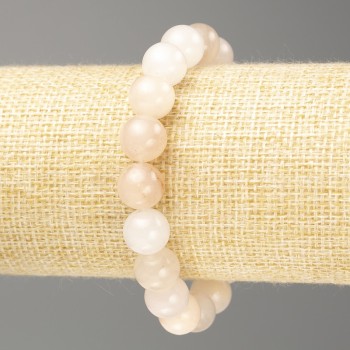 Náramek Selenit (umělý akryl) hladká kulička, průměr 10,5 mm, délka 18 cm (na elastické šňůrce)