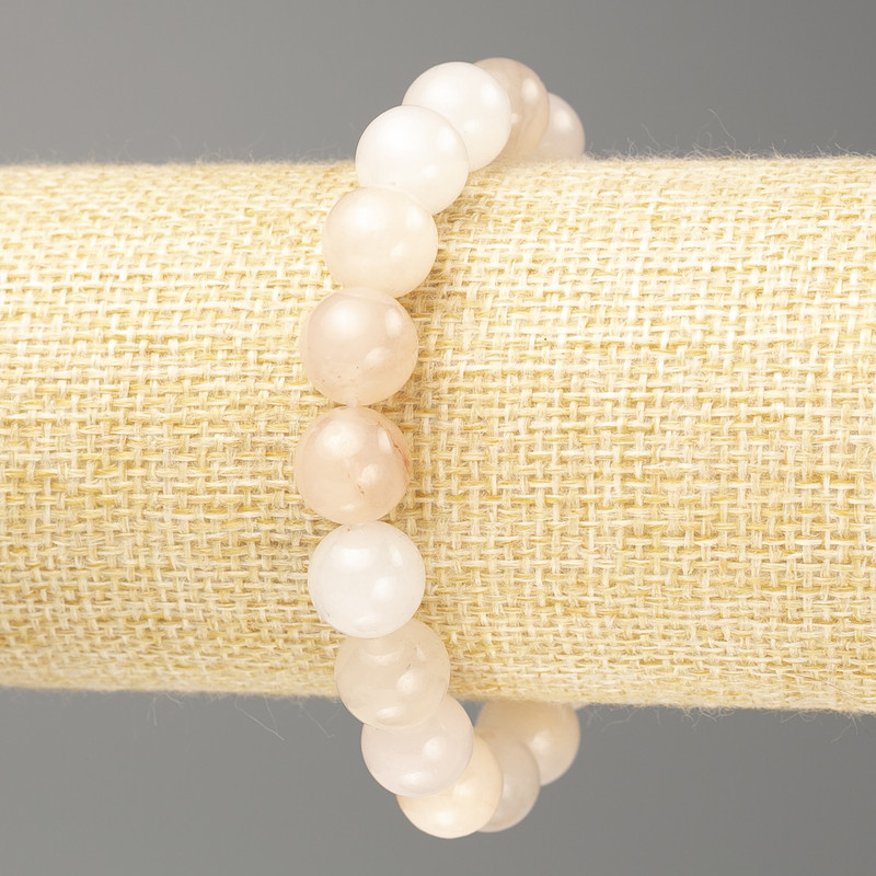 Náramek Selenit (umělý akryl) hladká kulička, průměr 10,5 mm, délka 18 cm (na elastické šňůrce)