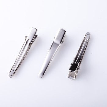 Cena za balení / 10 ks. Základna pro sponu do vlasů «krokodýlek» s ostrým hrotem 5 cm