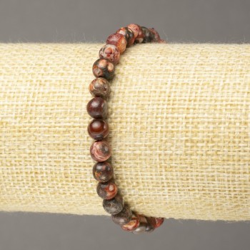 Náramek na gumičku z oceánského jaspisu – hladké korálky, průměr 6 mm+