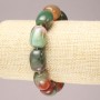 Náramek na gumičce z přírodního kamene brazilský achát – hladké barilové korálky, průměr 17×13 mm+