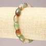 Náramek na gumičce z přírodního brazilského achátu, hladké barilkové korálky, průměr 8×12 mm+