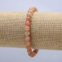 Náramek na gumičce ze selenitu, hladké kuličky, průměr 6 mm, obvod 18 cm +